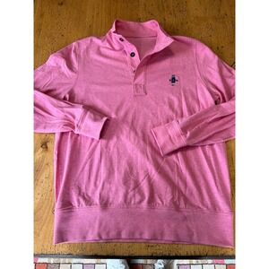 B Draddy Pullover Mens Small Pink Henley Neck  Embroidery Golf Outerwear